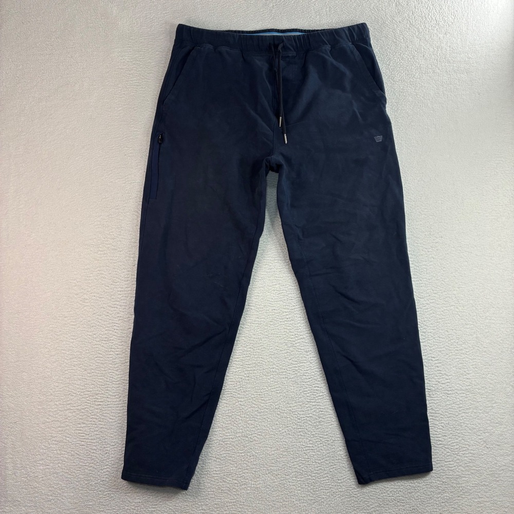 Mack Weldon Ace Sweatpants Men XL Blue Joggers Tapered Stretch Gym Casual